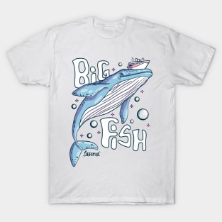 Big Fish metaphor Whale caught boat T-Shirt